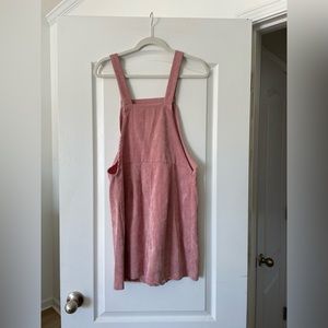 Shein Pink Corduroy Pinafore Size L, zips on side